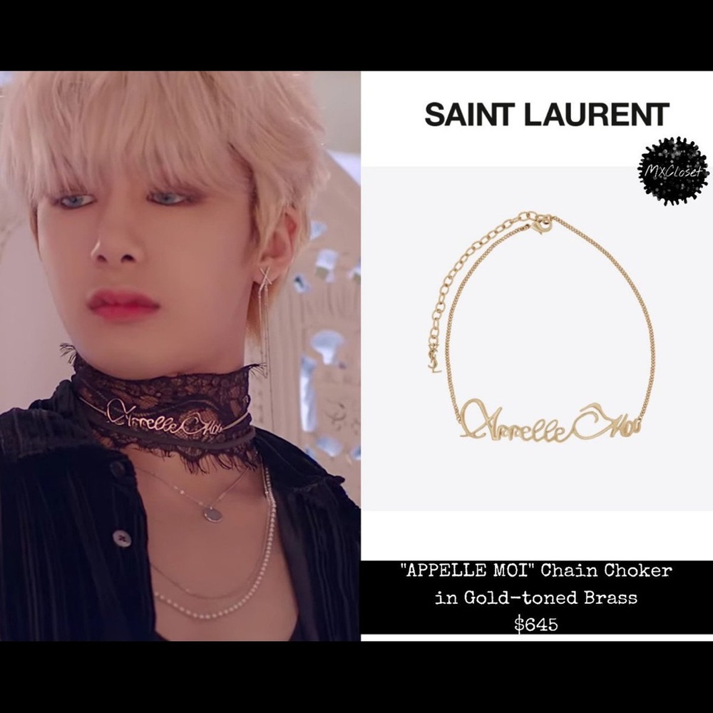 Saint LaurentYSL Appelle Moi gold choker necklace